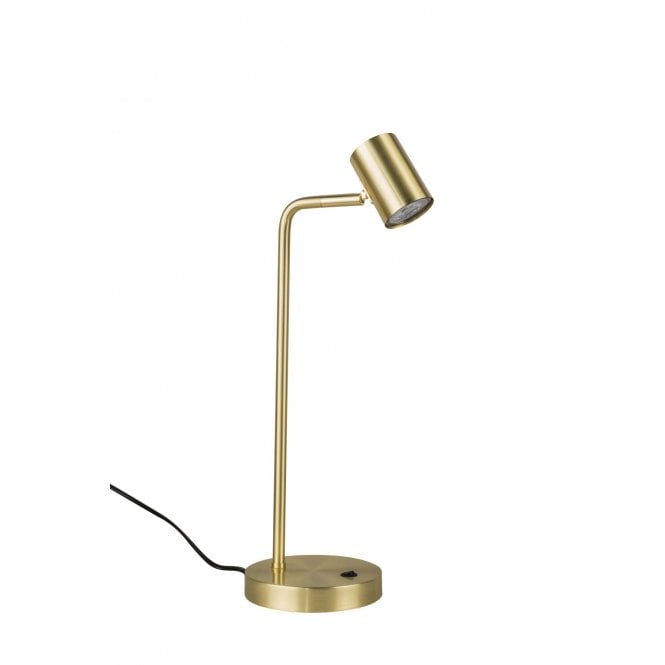 Magnalux Diego 1 Light Table Lamp Satin Brass