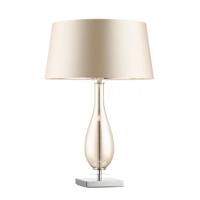 Magnalux Dior Amber Glass Table Lamp c/w Shade