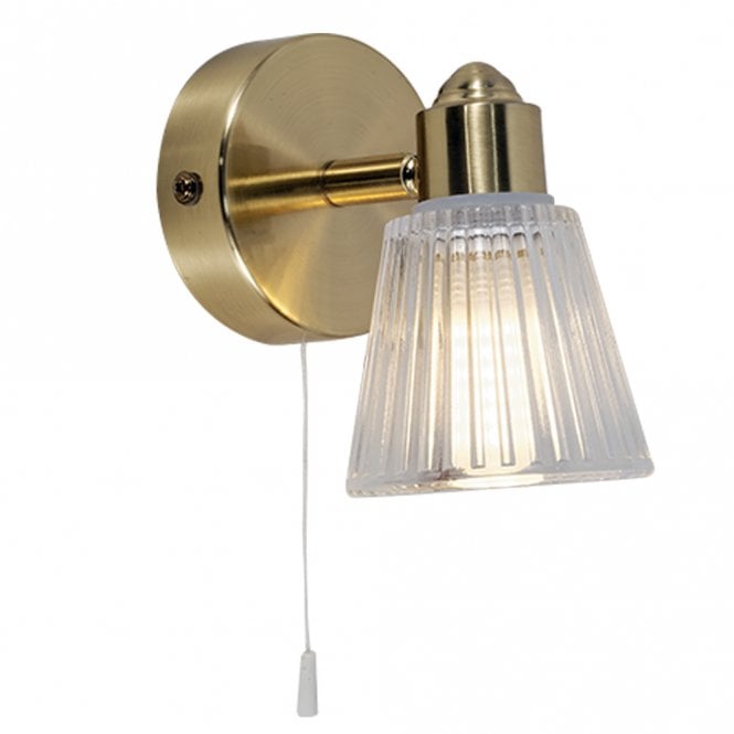 Magnalux Gatsby 1 Light Bathroom Wall Light Satin Brass