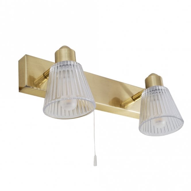 Magnalux Gatsby 2 Light Bathroom Wall Light Satin Brass