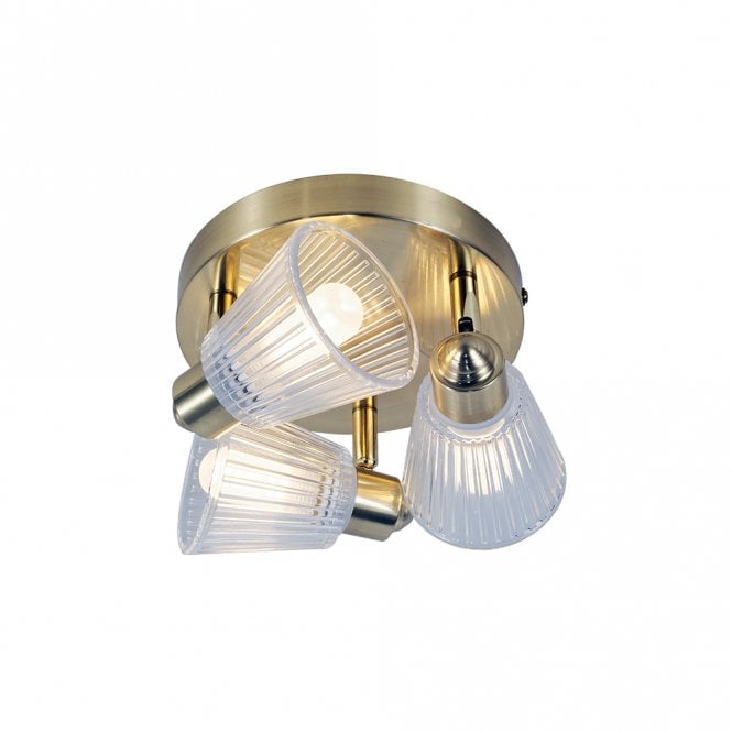 Magnalux Gatsby 3 Light Bathroom Ceiling Light Satin Brass
