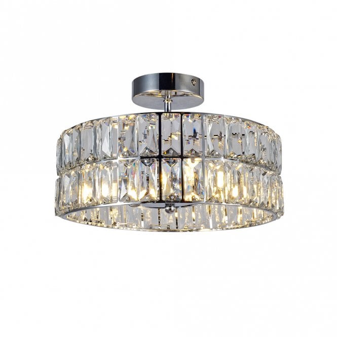 Magnalux Haley 4 Light Polished Chrome Bathroom Crystal Ceiling Light