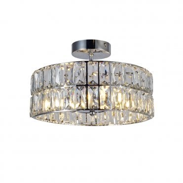 Haley 4 Light Polished Chrome Bathroom Crystal Ceiling Light