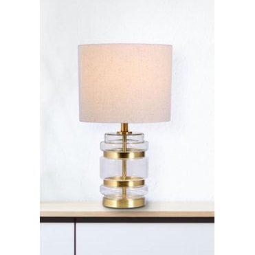 Hartley Satin Brass Table Lamp with Shade