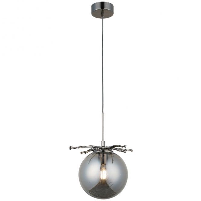 Magnalux Harvey 1 Light Pendant Brushed Black Chrome