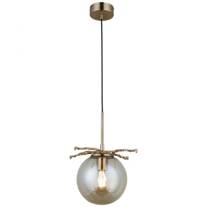 Magnalux Harvey 1 Light Pendant Satin Brass