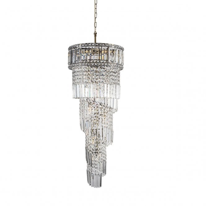 Magnalux ISLA 13 Light Antique Brass with Crystal Pendant