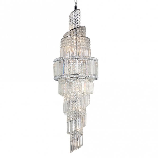 Magnalux Isla 19 Light 1600mm Crystal Chrome Ceiling Light