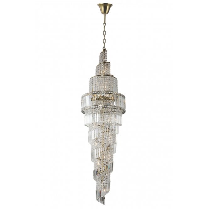 Magnalux Isla 24 Light 2200mm Crystal Antique Brass