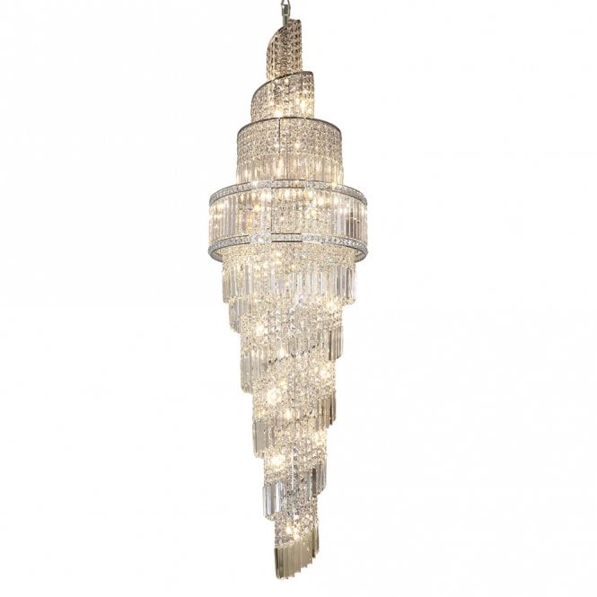 Magnalux Isla 24  Light 2200mm Crystal Chrome Ceiling Light