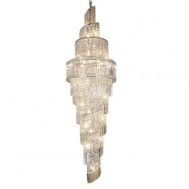 Isla 24  Light 2200mm Crystal Chrome Ceiling Light