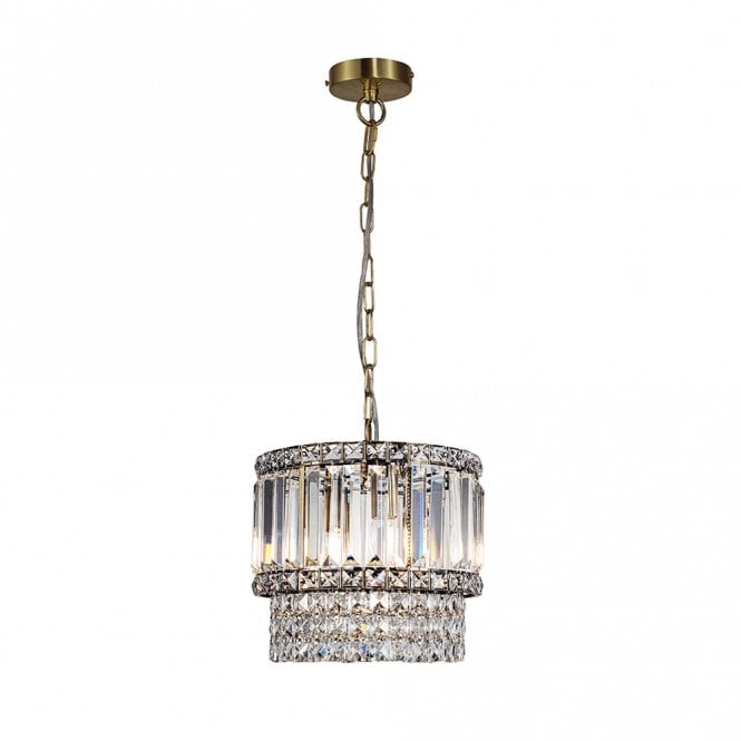 Magnalux ISLA 3 Light Antique Brass with Crystal