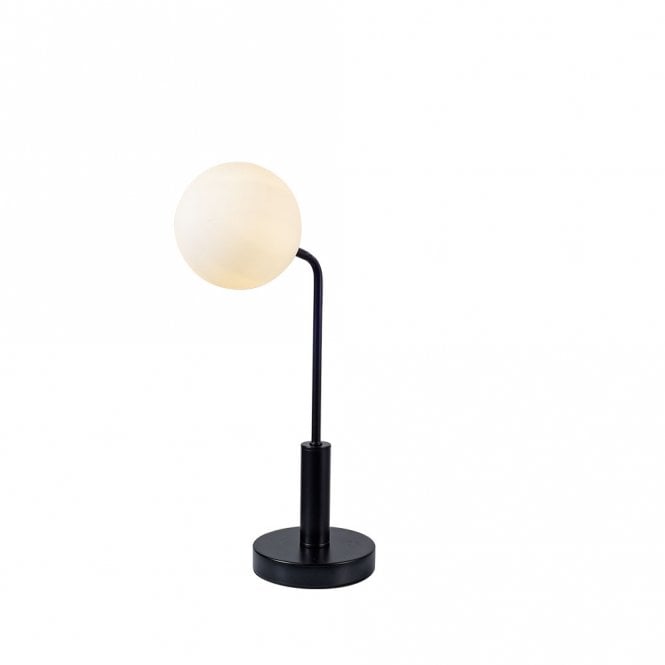 Magnalux Lando Matt Black Table Light with Opal Ball