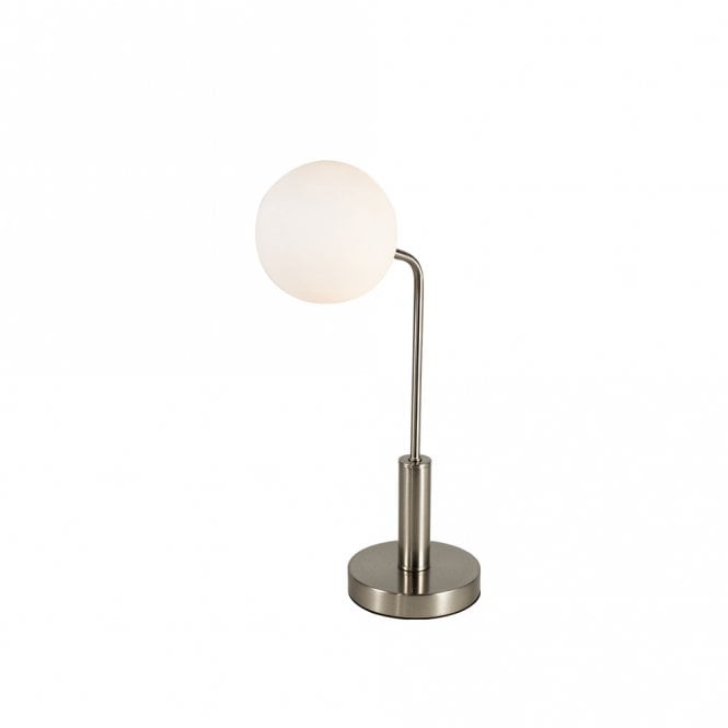 Magnalux Lando Satin Chrome Table Light with Opal Ball