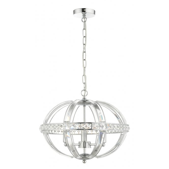 Magnalux Laura 3 Light Oval Pendant Polished Chrome