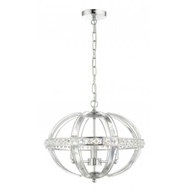Laura 3 Light Oval Pendant Polished Chrome