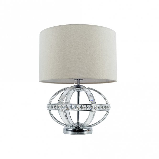 Magnalux Laura Polished Chrome Crystal Table Lamp