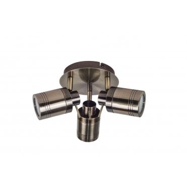 Luxo 3 Light Spotlight Antique Brass