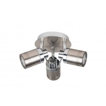 Luxo 3 Light Spotlight Satin Chrome