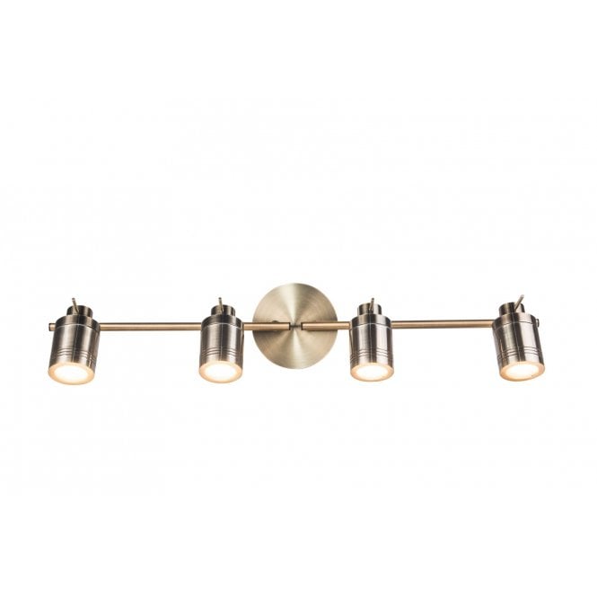 Magnalux Luxo 4 Light Spotlight Bar Antique Brass