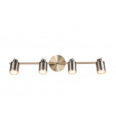 Luxo 4 Light Spotlight Bar Antique Brass