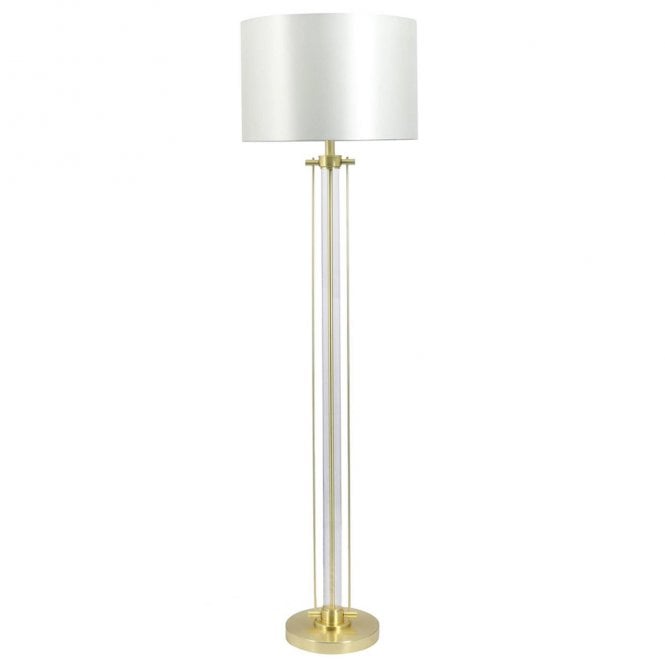 Magnalux Malone Satin Brass Floor Lamp with Shade