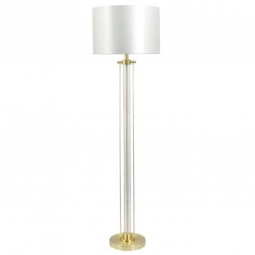 Malone Satin Brass Floor Lamp with Shade