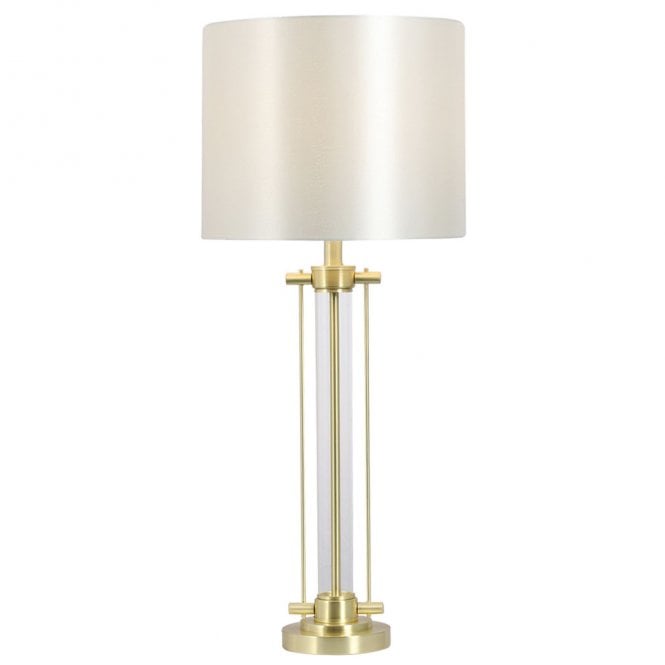 Magnalux Malone Satin Brass Table Lamp with Shade