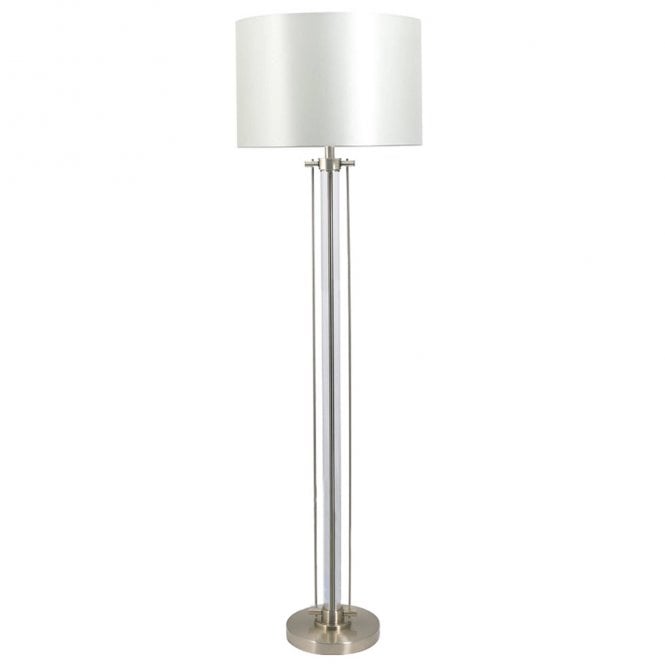 Magnalux Malone Satin Chrome Floor Lamp with Shade
