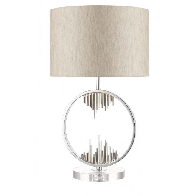 Magnalux Manhatten Polished Chrome and Crystal Table Lamp c/w Shade
