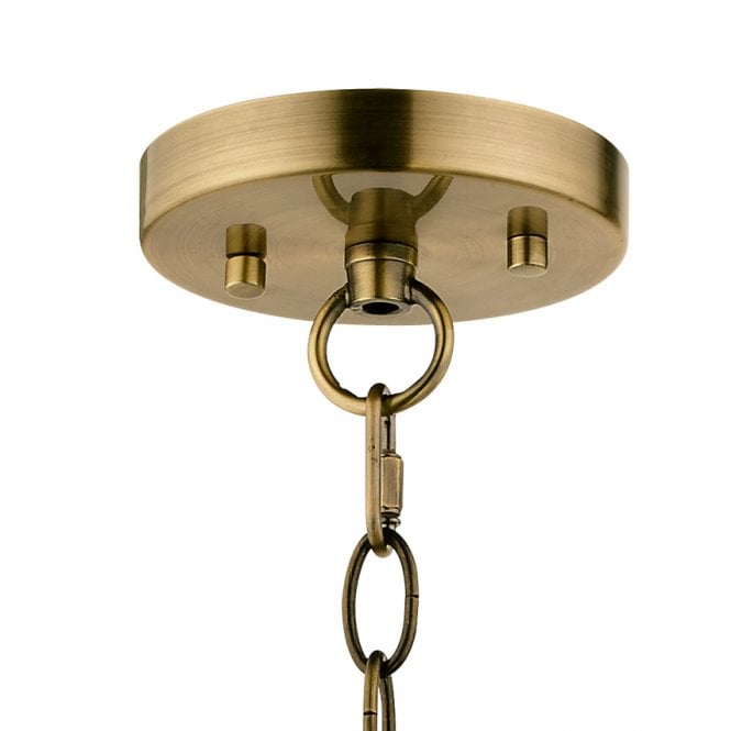 Magnalux Pandora 1 Light Crystal Pendant Antique Brass