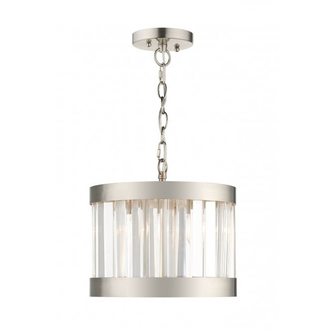 Magnalux Pandora 1 Light Crystal Pendant Satin Chrome