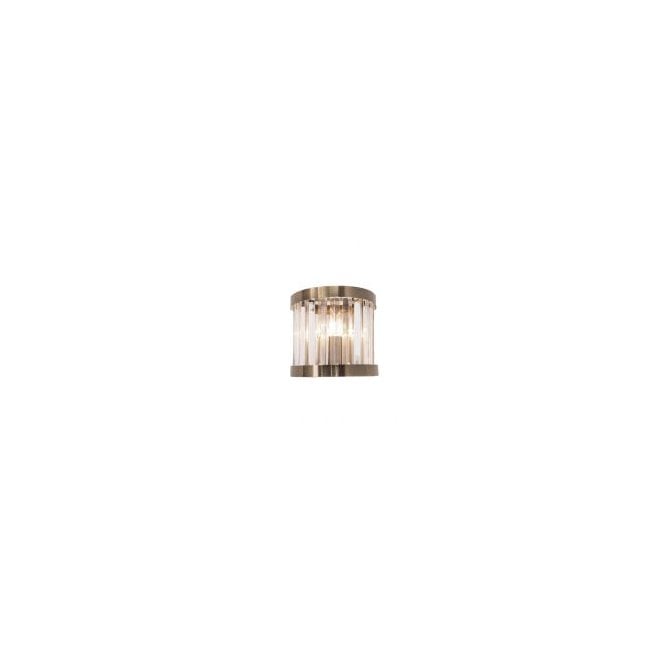 Magnalux Pandora 1 Light Crystal Wall Light Antique Brass