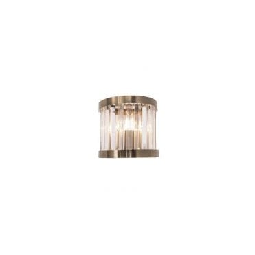 Pandora 1 Light Crystal Wall Light Antique Brass