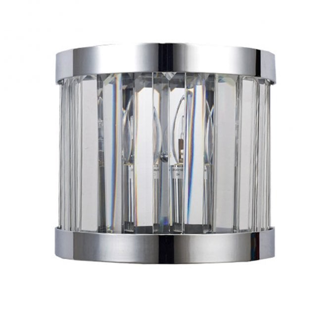 Magnalux Pandora 1 Light Crystal Wall Light Polished Chrome