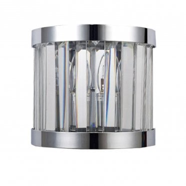 Pandora 1 Light Crystal Wall Light Polished Chrome