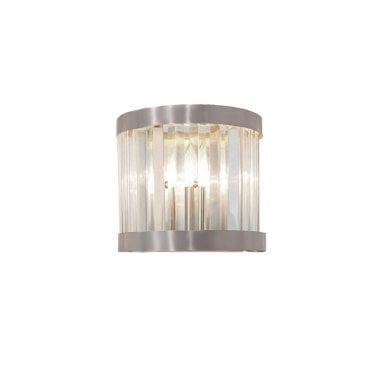 Pandora 1 Light Crystal Wall Light Satin Chrome