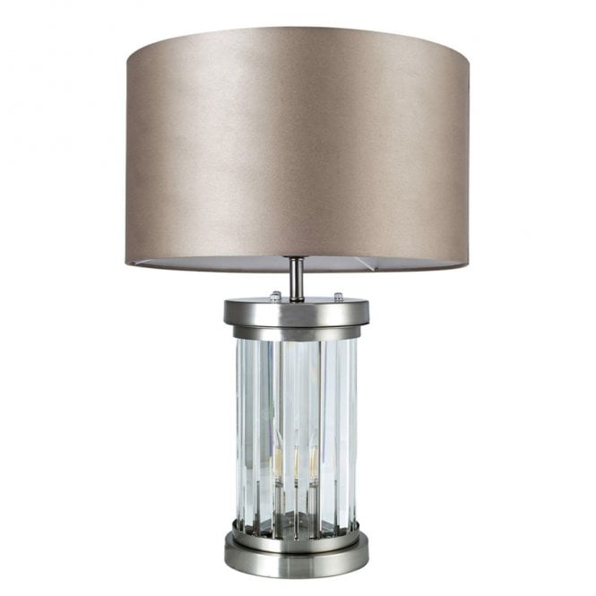 Magnalux Pandora 2 Light Crystal Table Lamp Satin Chrome
