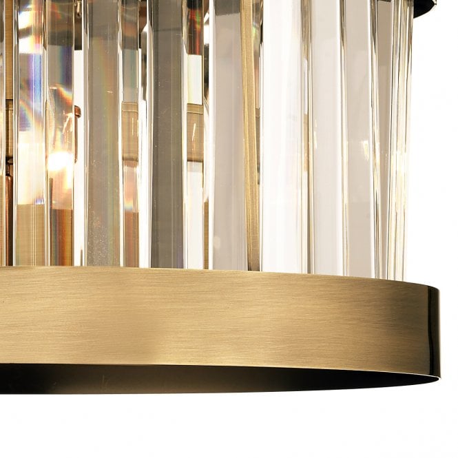 Magnalux Pandora 3 Light Crystal Pendant Antique Brass