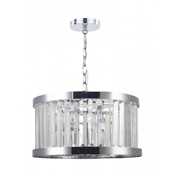 Magnalux Pandora 3 Light Crystal Pendant Polished Chrome