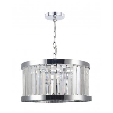 Pandora 3 Light Crystal Pendant Polished Chrome