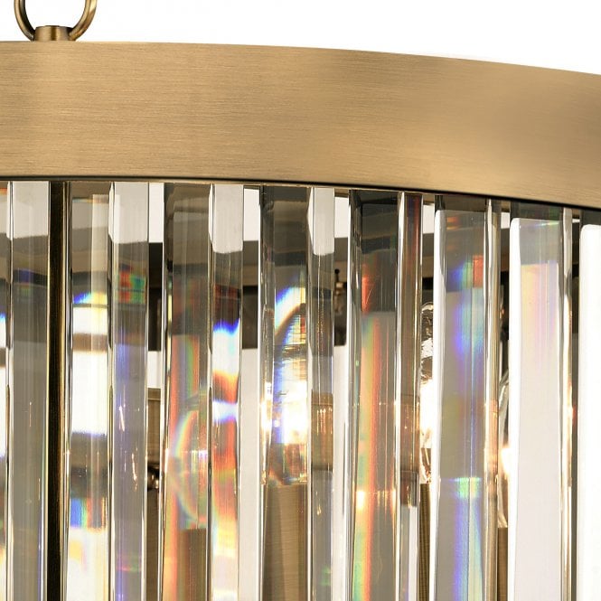Magnalux Pandora 5 Light Crystal Pendant Antique Brass
