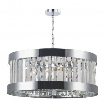 Pandora 5 Light Crystal Pendant Polished Chrome