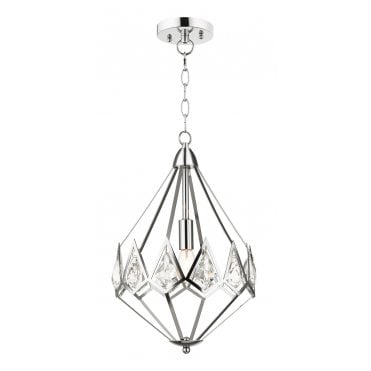 Paragon 1 Light Crystal Pendant Polished Chrome