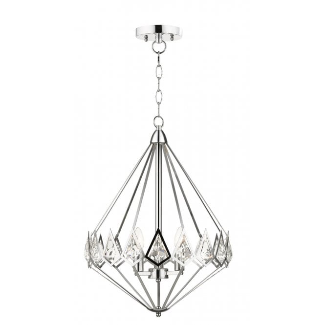 Magnalux Paragon 3 Light Crystal Pendant Polished Chrome