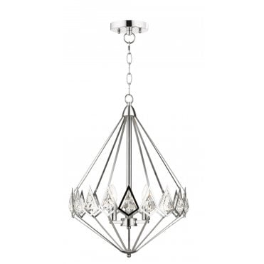 Paragon 3 Light Crystal Pendant Polished Chrome
