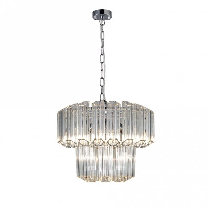 Magnalux Pierre 4 Light Polished Chrome Crystal Ceiling Pendant