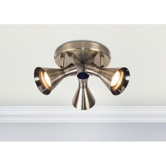 Magnalux Pixar 3 Light Spotlight Antique Brass