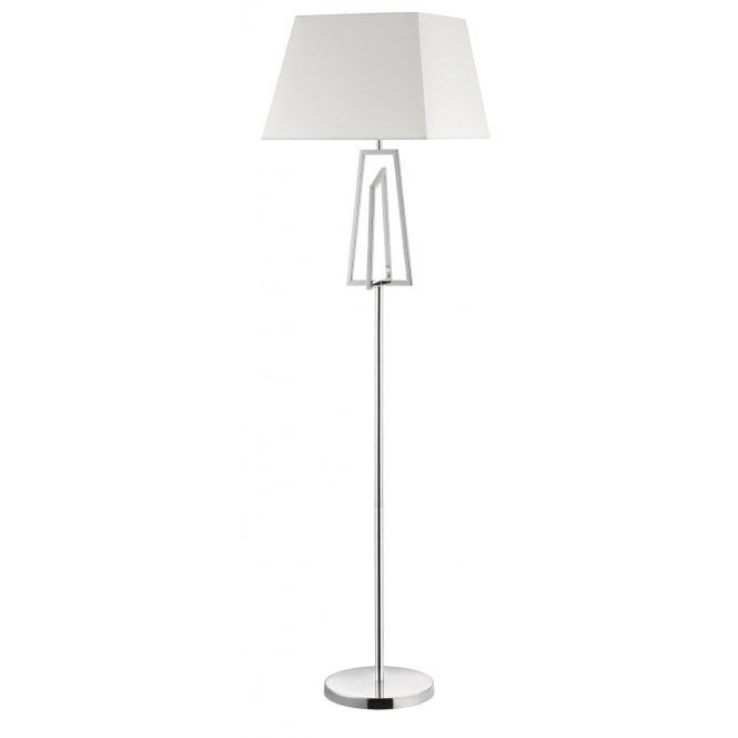 Magnalux Plaza Polished Chrome Floor Lamp c/w Square Shade