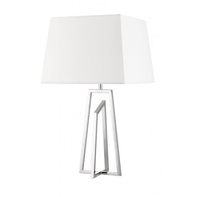 Magnalux Plaza Polished Chrome Table Lamp c/w Square Shade